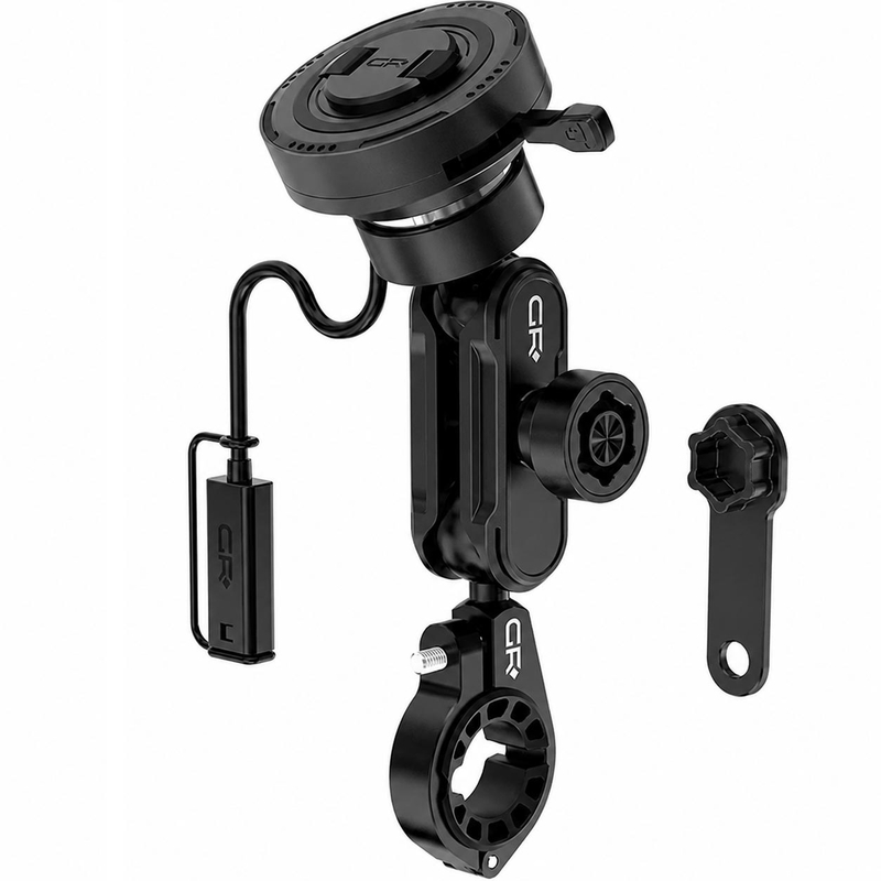 Soporte para teléfono para manillar con carga Qi2 certificada GRxplore MW60 negro