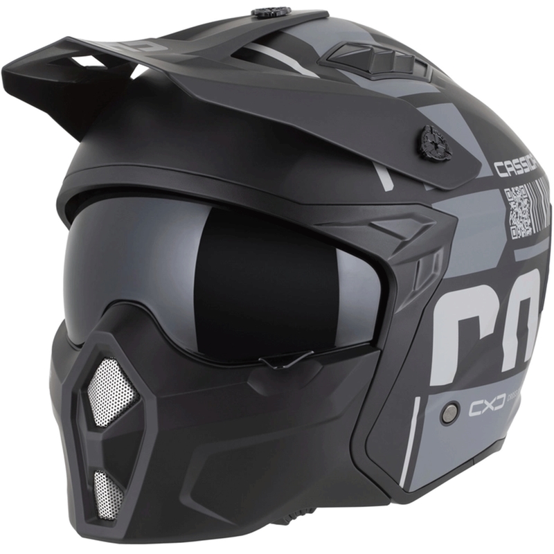 Casco modular de moto Cassida Cross Country Code negro mate-gris oscuro-gris claro