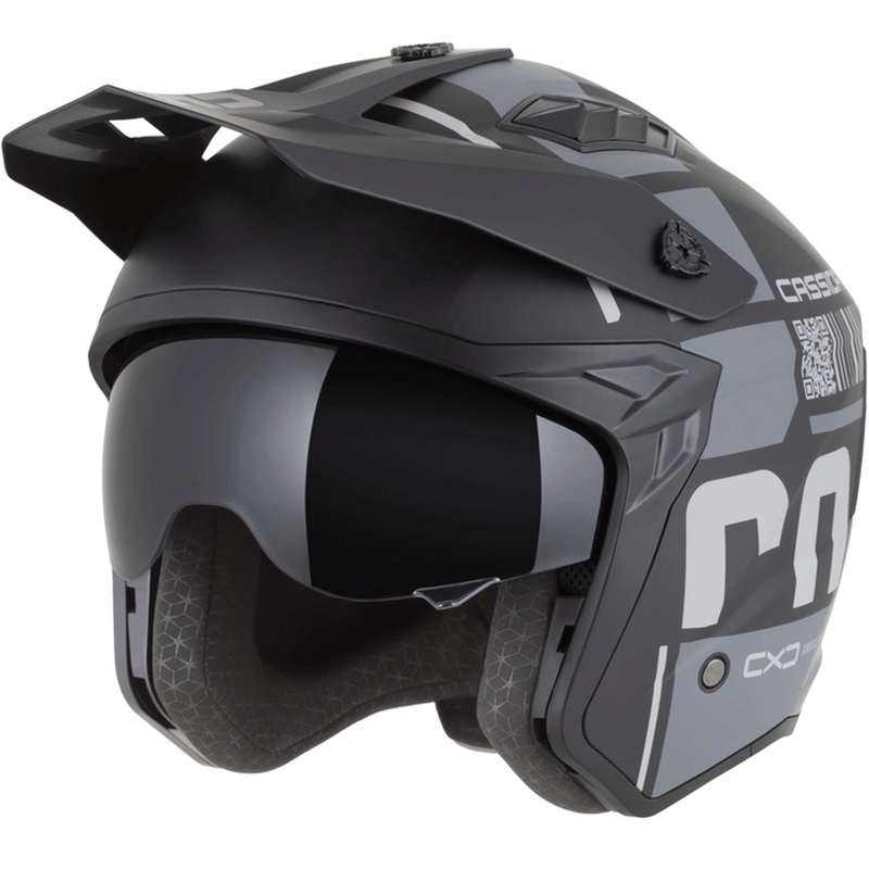 Casco modular de moto Cassida Cross Country Code negro mate-gris oscuro-gris claro
