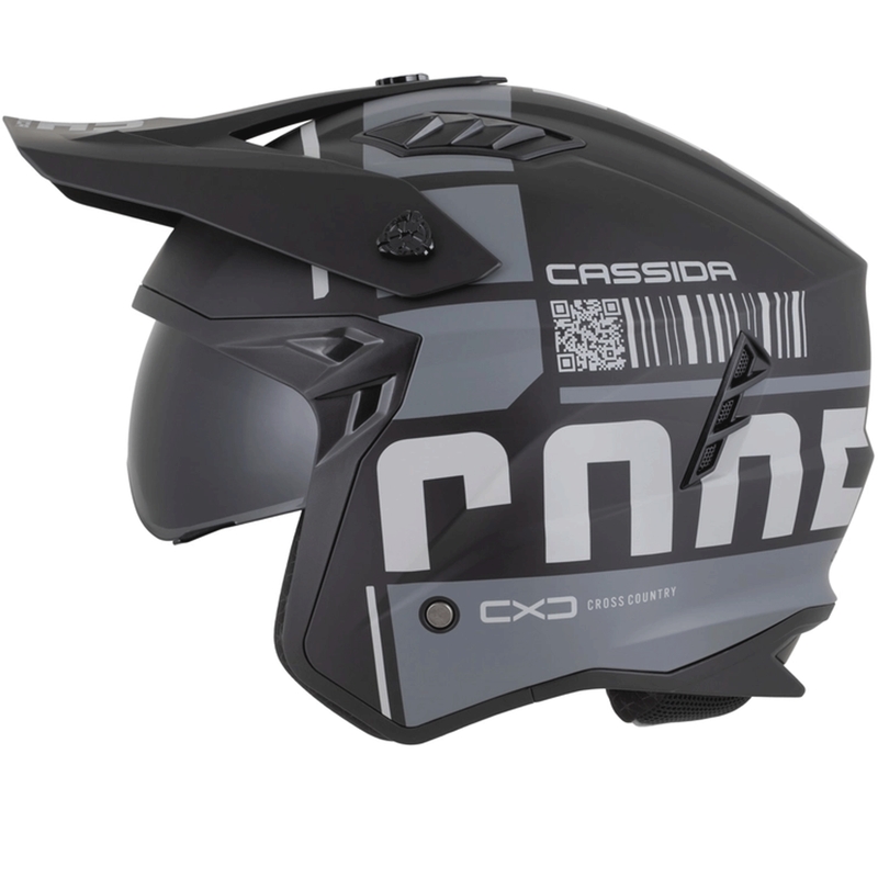 Casco modular de moto Cassida Cross Country Code negro mate-gris oscuro-gris claro