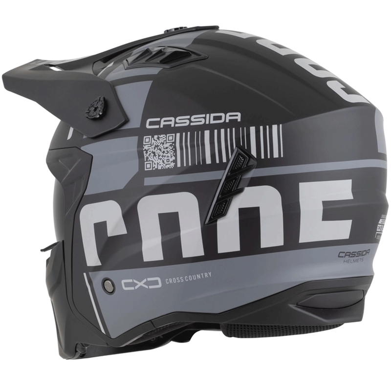 Casco modular de moto Cassida Cross Country Code negro mate-gris oscuro-gris claro