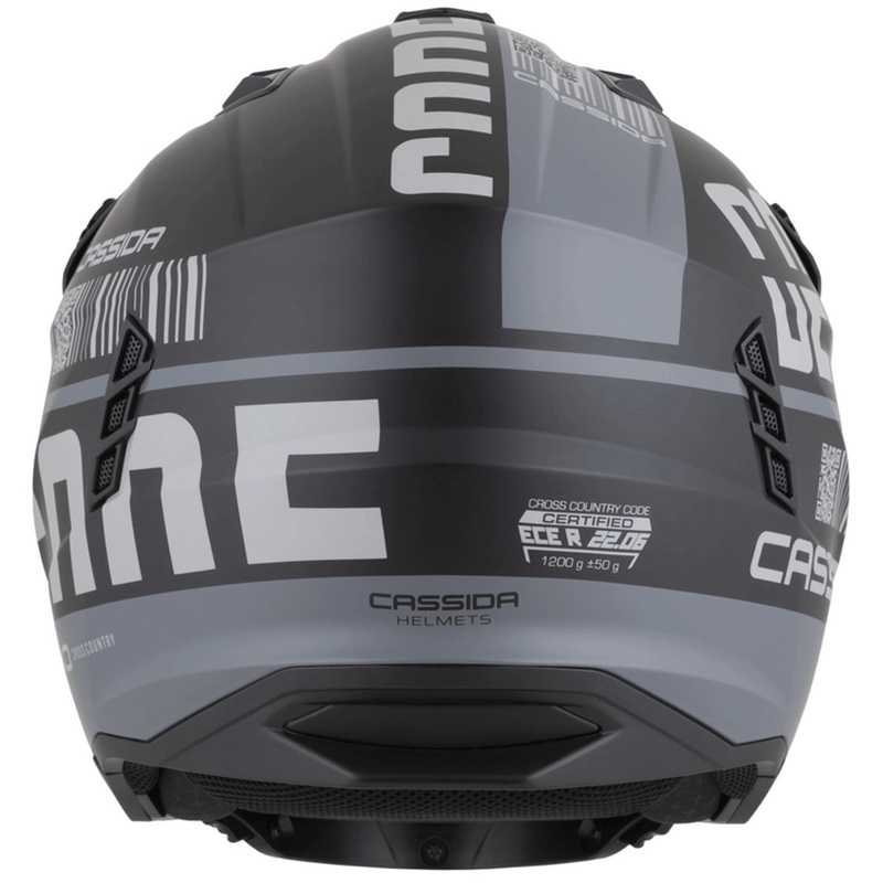 Casco modular de moto Cassida Cross Country Code negro mate-gris oscuro-gris claro