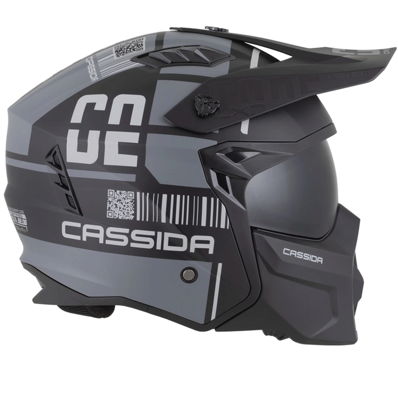 Casco modular de moto Cassida Cross Country Code negro mate-gris oscuro-gris claro