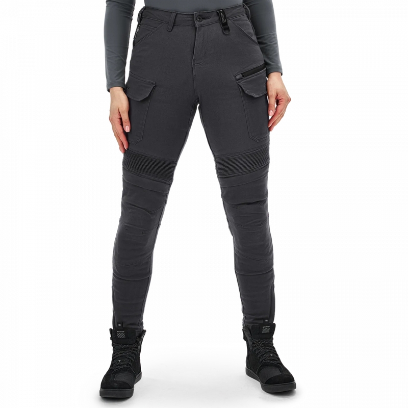 Pantalones de moto Shima Giro 3.0 para mujer, color gris.