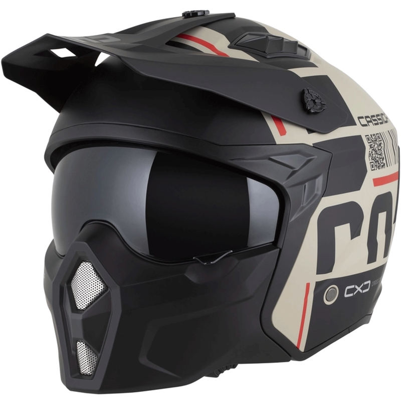 Casco modular de moto Cassida Cross Country Code arena mate-negro-rojo