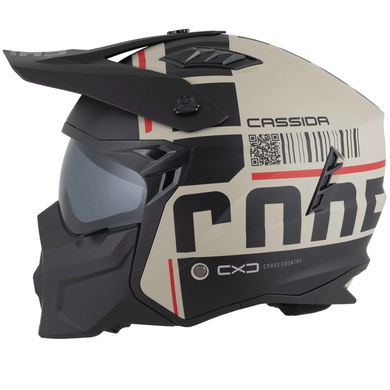 Casco modular de moto Cassida Cross Country Code arena mate-negro-rojo