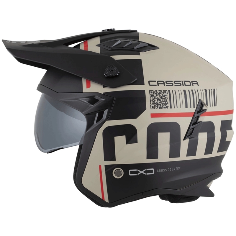 Casco modular de moto Cassida Cross Country Code arena mate-negro-rojo
