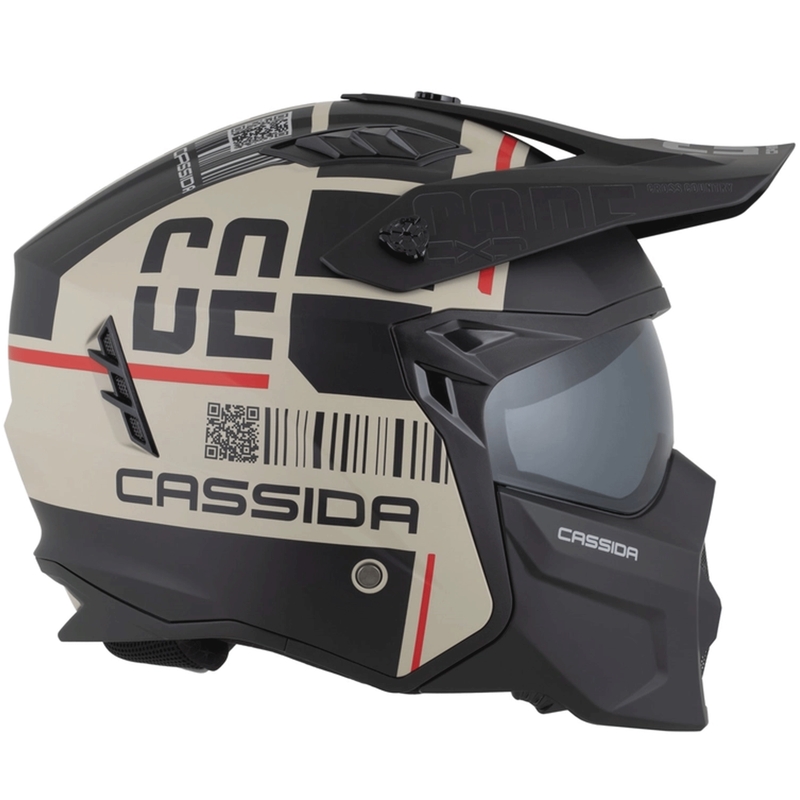 Casco modular de moto Cassida Cross Country Code arena mate-negro-rojo