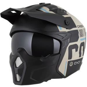 Casco modular de moto Cross Country Code color arena mate-negro-azul claro