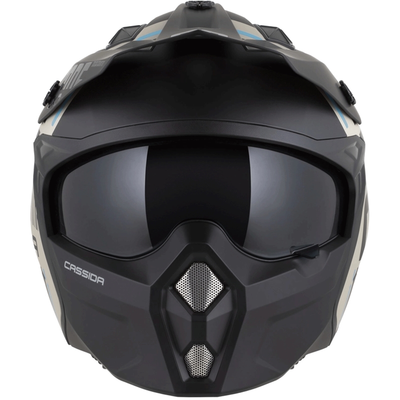 Casco modular de moto Cross Country Code color arena mate-negro-azul claro