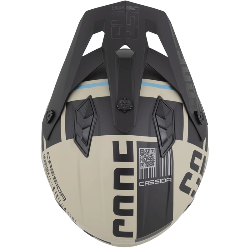 Casco modular de moto Cross Country Code color arena mate-negro-azul claro