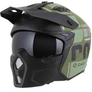 Casco modular de moto Cassida Cross Country Code verde-gris-negro mate