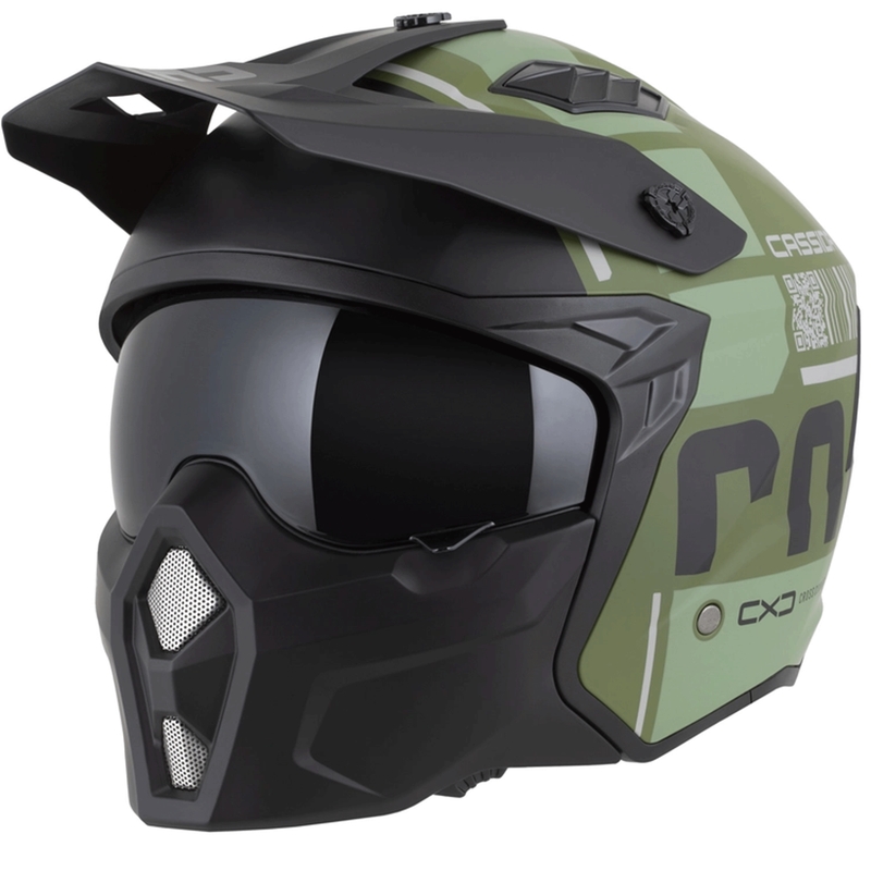Casco modular de moto Cassida Cross Country Code verde-gris-negro mate