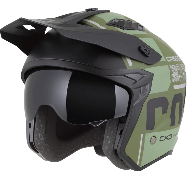 Casco modular de moto Cassida Cross Country Code verde-gris-negro mate