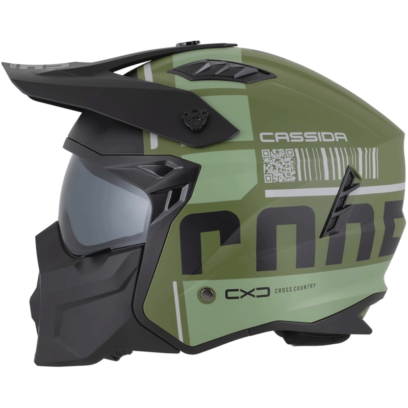 Casco modular de moto Cassida Cross Country Code verde-gris-negro mate