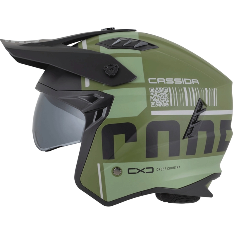 Casco modular de moto Cassida Cross Country Code verde-gris-negro mate