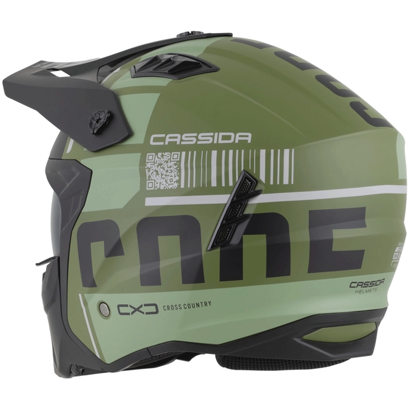 Casco modular de moto Cassida Cross Country Code verde-gris-negro mate