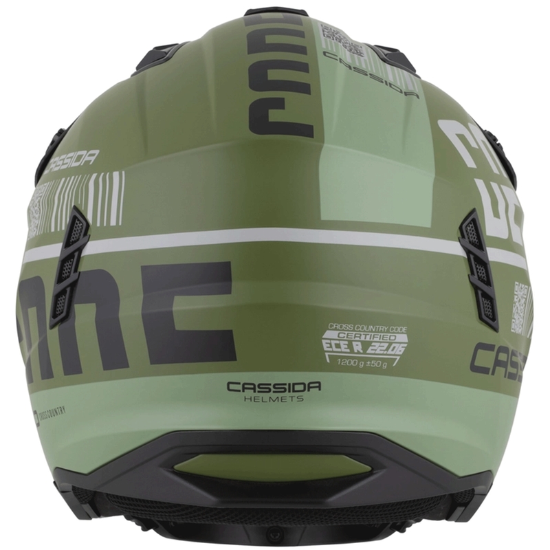 Casco modular de moto Cassida Cross Country Code verde-gris-negro mate