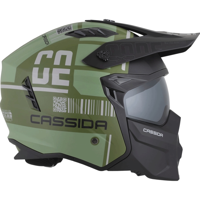 Casco modular de moto Cassida Cross Country Code verde-gris-negro mate