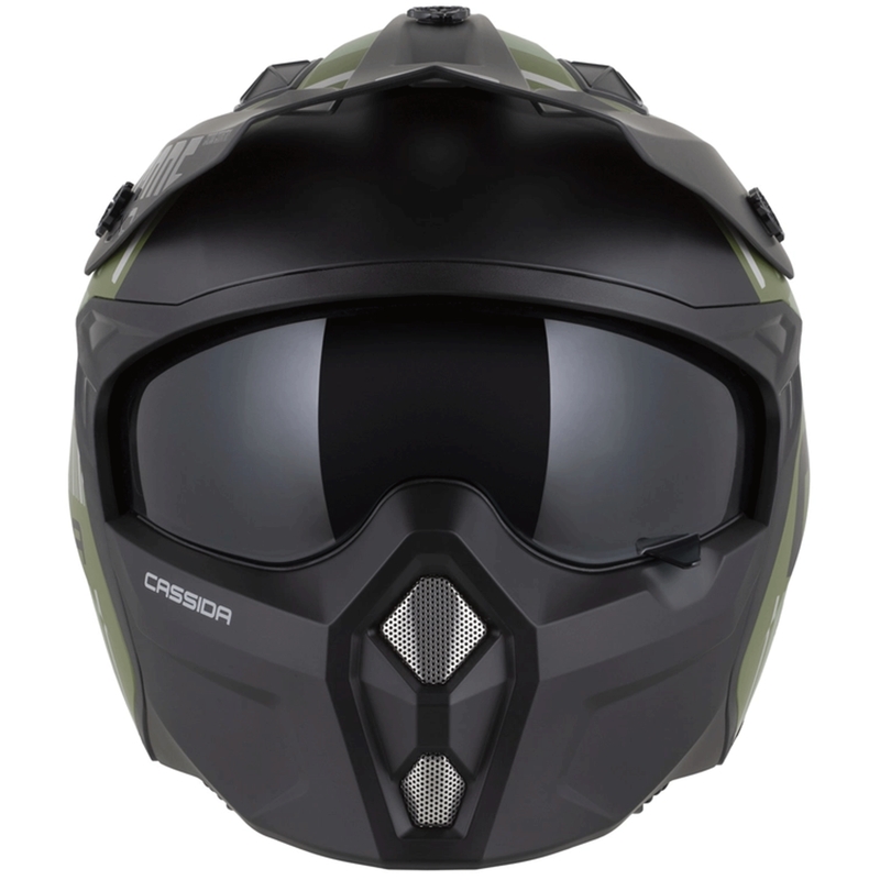 Casco modular de moto Cassida Cross Country Code verde-gris-negro mate