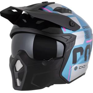 Casco modular de motocicleta Cassida Cross Country Code azul perla-plata-rosa-negro