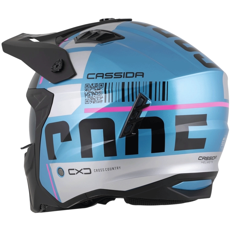 Casco modular de motocicleta Cassida Cross Country Code azul perla-plata-rosa-negro