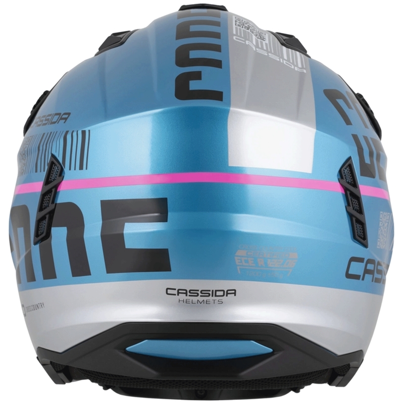 Casco modular de motocicleta Cassida Cross Country Code azul perla-plata-rosa-negro