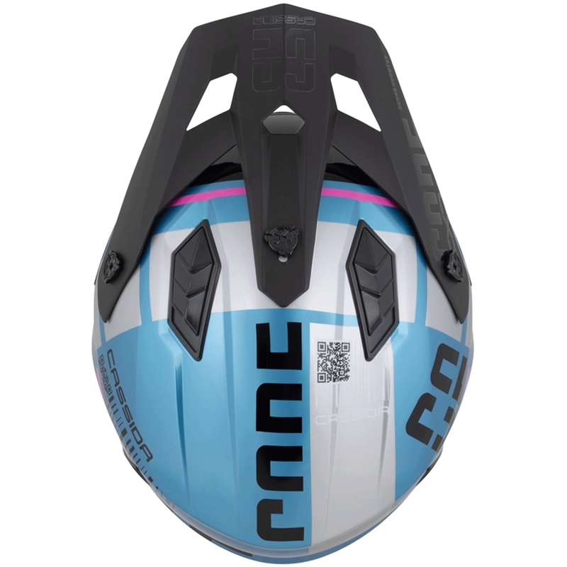 Casco modular de motocicleta Cassida Cross Country Code azul perla-plata-rosa-negro