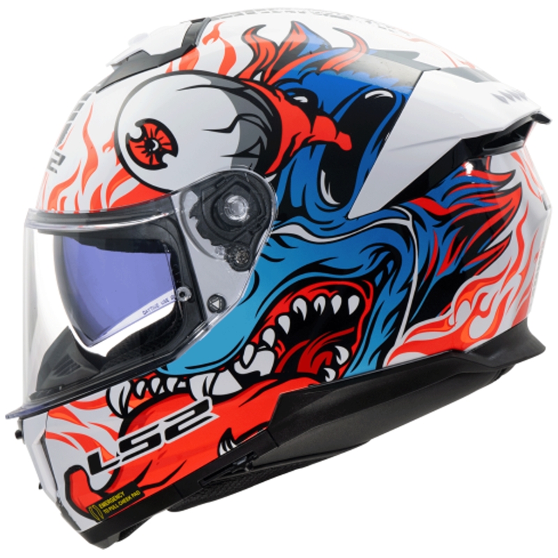 Casco integral de motocicleta LS2 FF808 Stream II Inferno blanco-azul