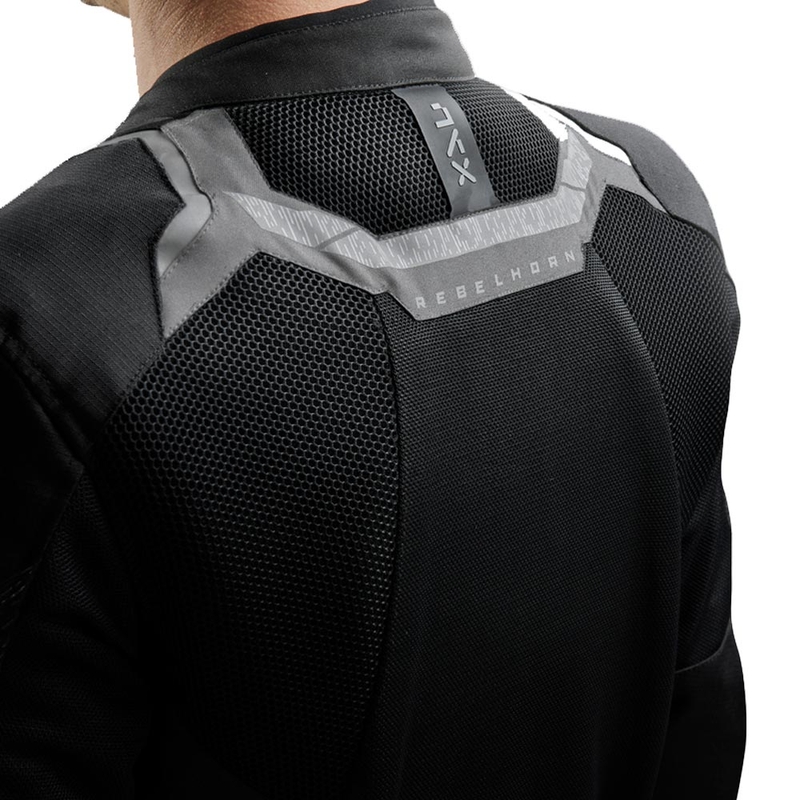 Chaqueta de moto Rebelhorn Jax negra-gris