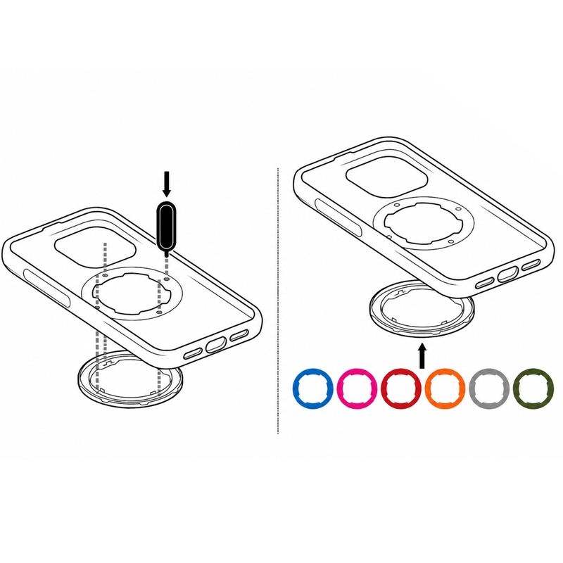 Anillo Quad Lock® MAG de 2 pulgadas, color gris.