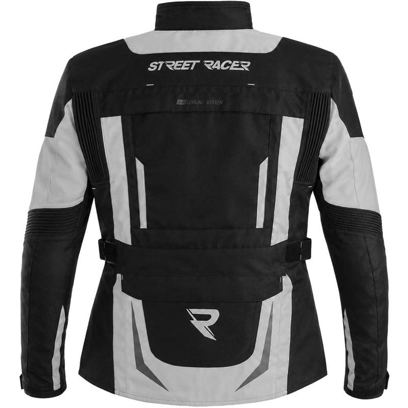 Chaqueta de moto para mujer Street Racer Hilax, color negro-gris claro.