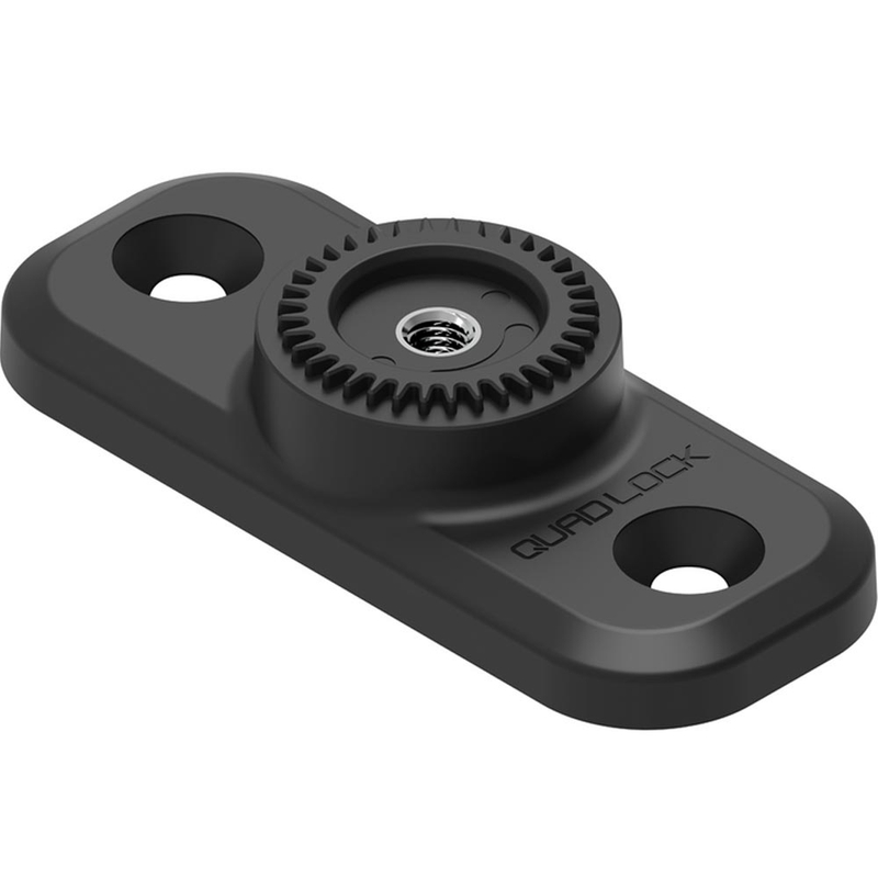 Base rectangular plana Quad Lock® 360 de 2 orificios, color negro.
