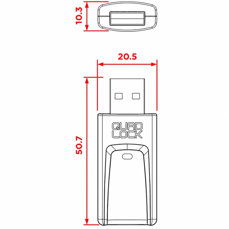 Adaptador inalámbrico Quad Lock® CarPlay/Android Auto negro
