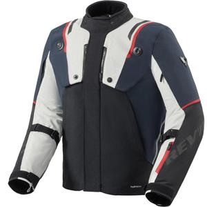 Chaqueta de moto Revit Fractal H2O azul-blanca