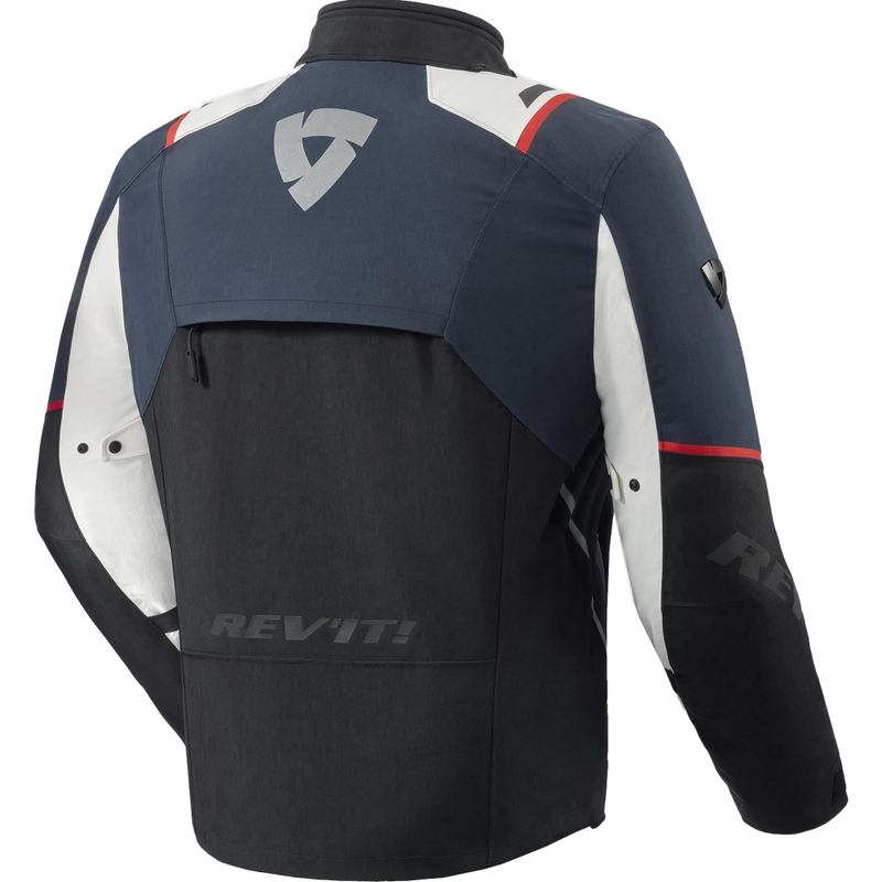 Chaqueta de moto Revit Fractal H2O azul-blanca