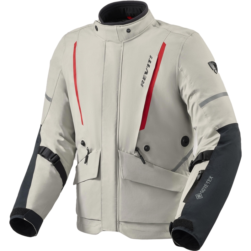 Chaqueta de moto Revit Vertical 2 GTX gris-rojo