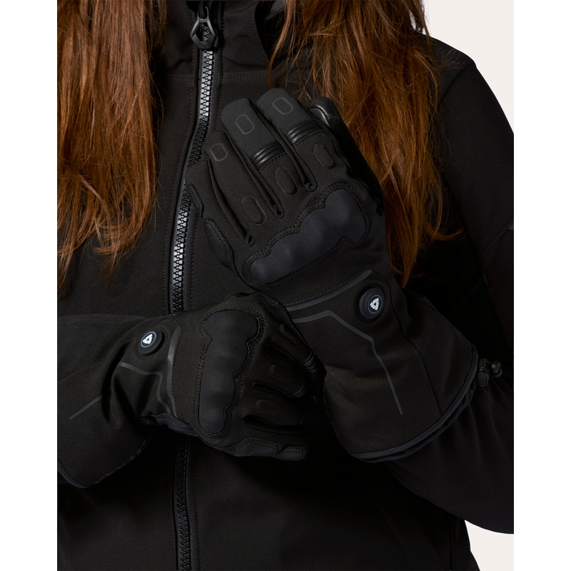 Guantes de moto calefactables Revit Liberty 2 H2O para mujer, color negro.