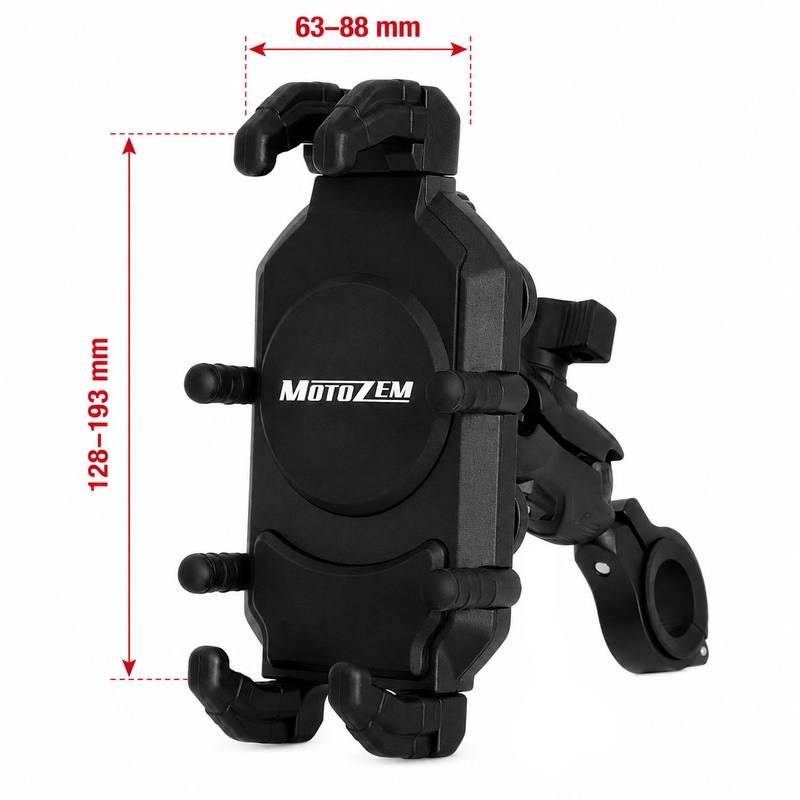 Soporte antivibración para teléfono móvil MotoZem Claw negro