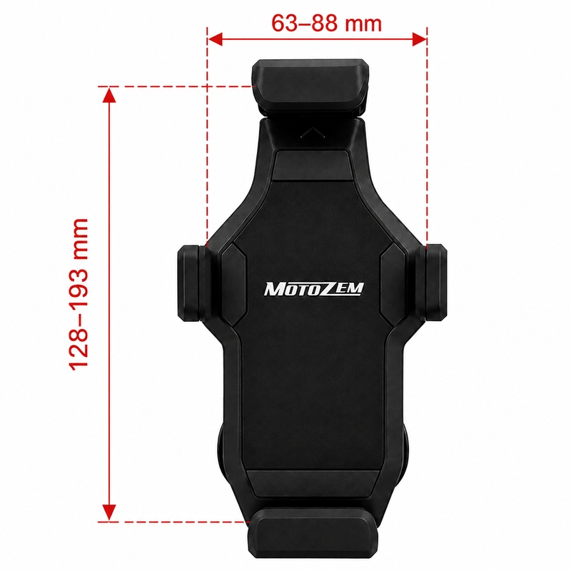 Soporte antivibración para motocicleta con bloqueo MotoZem Grip PRO negro