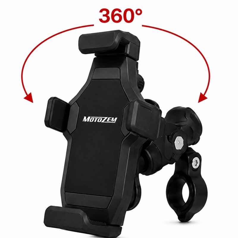 Soporte antivibración para motocicleta con bloqueo MotoZem Grip PRO negro