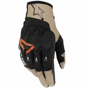 Guantes de motocross Alpinestars Techdura negro-marrón-rojo fluo