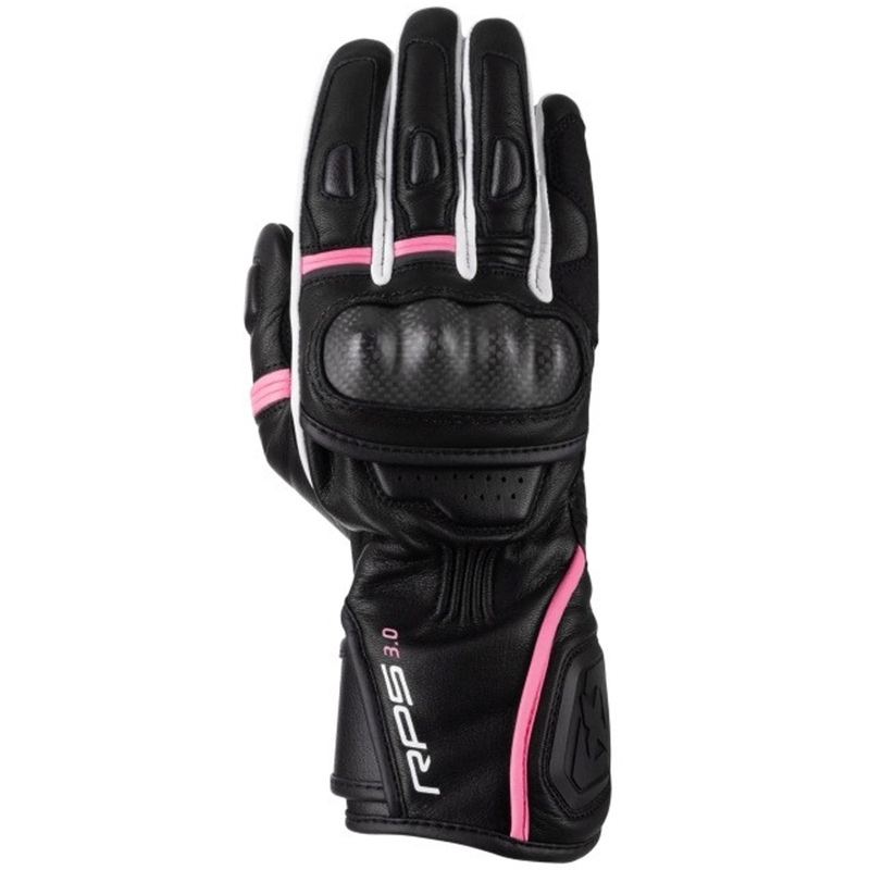 Guantes de moto para mujer Oxford RP-5 3.0 negro-blanco-rosa