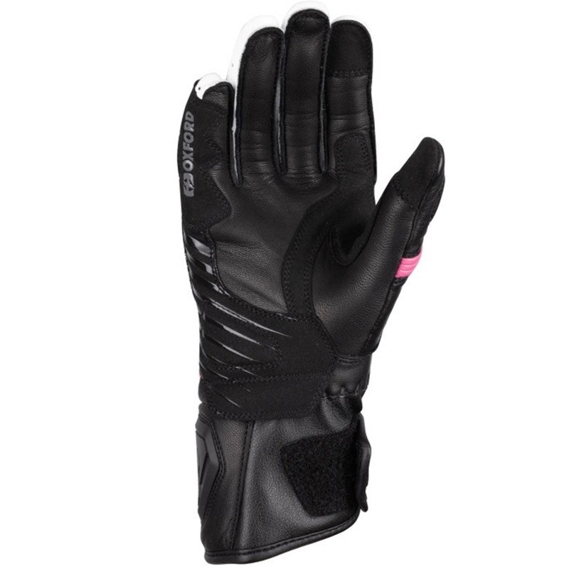 Guantes de moto para mujer Oxford RP-5 3.0 negro-blanco-rosa