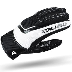 Guantes de moto para mujer Street Racer Stunt negro-blanco