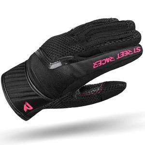 Guantes de moto para mujer Street Racer Stunt negro-rosa