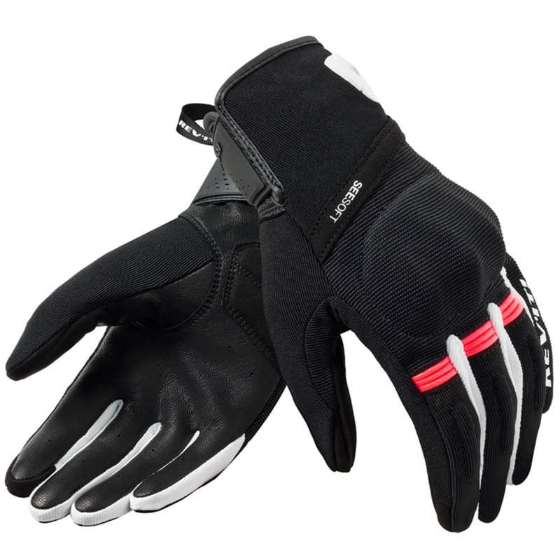 Guantes de moto Revit Mosca 2 negro y rosa para mujer