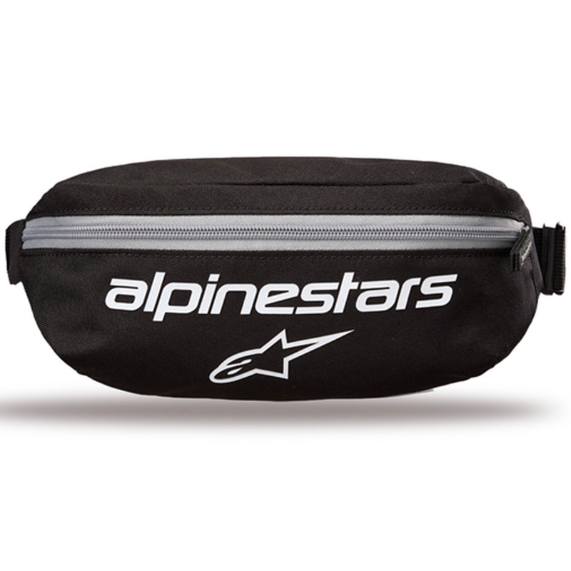 Riñonera Alpinestars Only Linear de 2 litros, color negro y blanco.