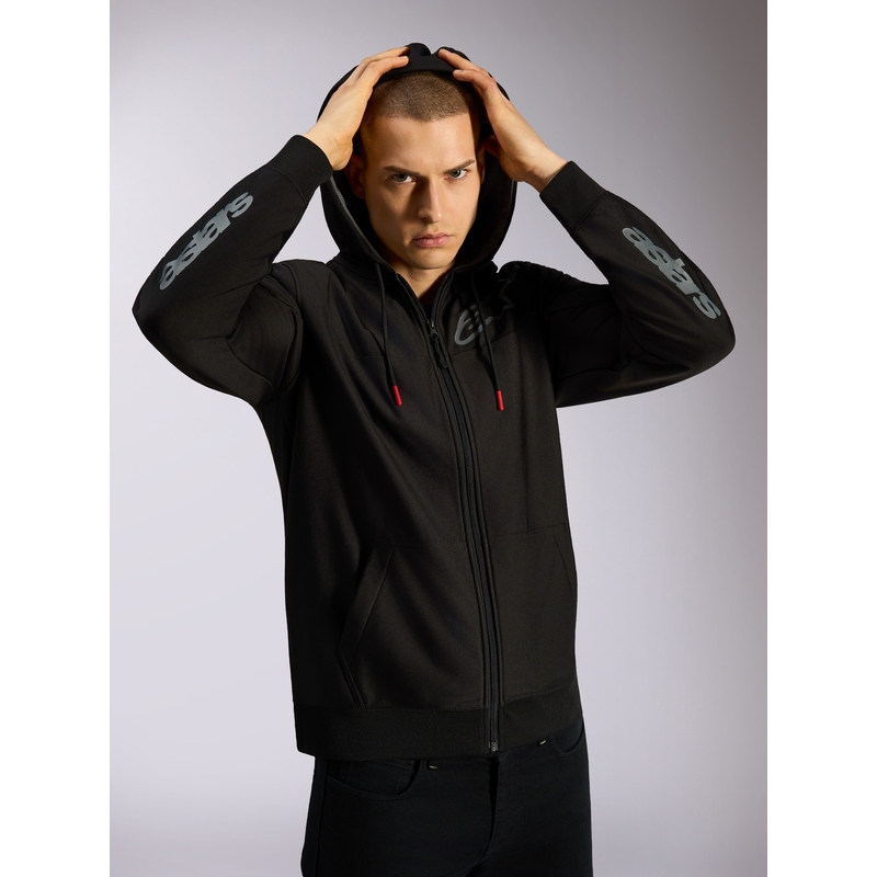 Sudadera con capucha Alpinestars Sessions 3 negra-gris