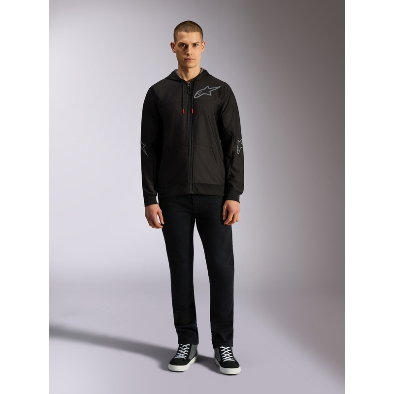 Sudadera con capucha Alpinestars Sessions 3 negra-gris